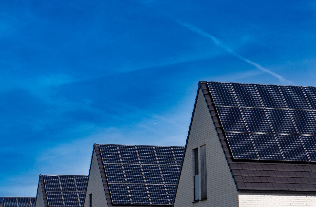 Maison moderne économe en énergie, performante au niveau PEB